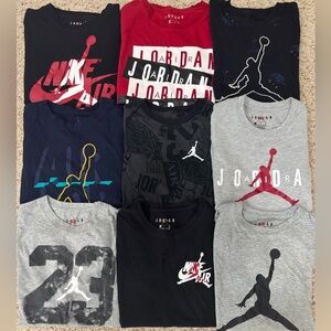 Lot of 9 Jordan T-Shirts with Logo, size small 8-10yrs